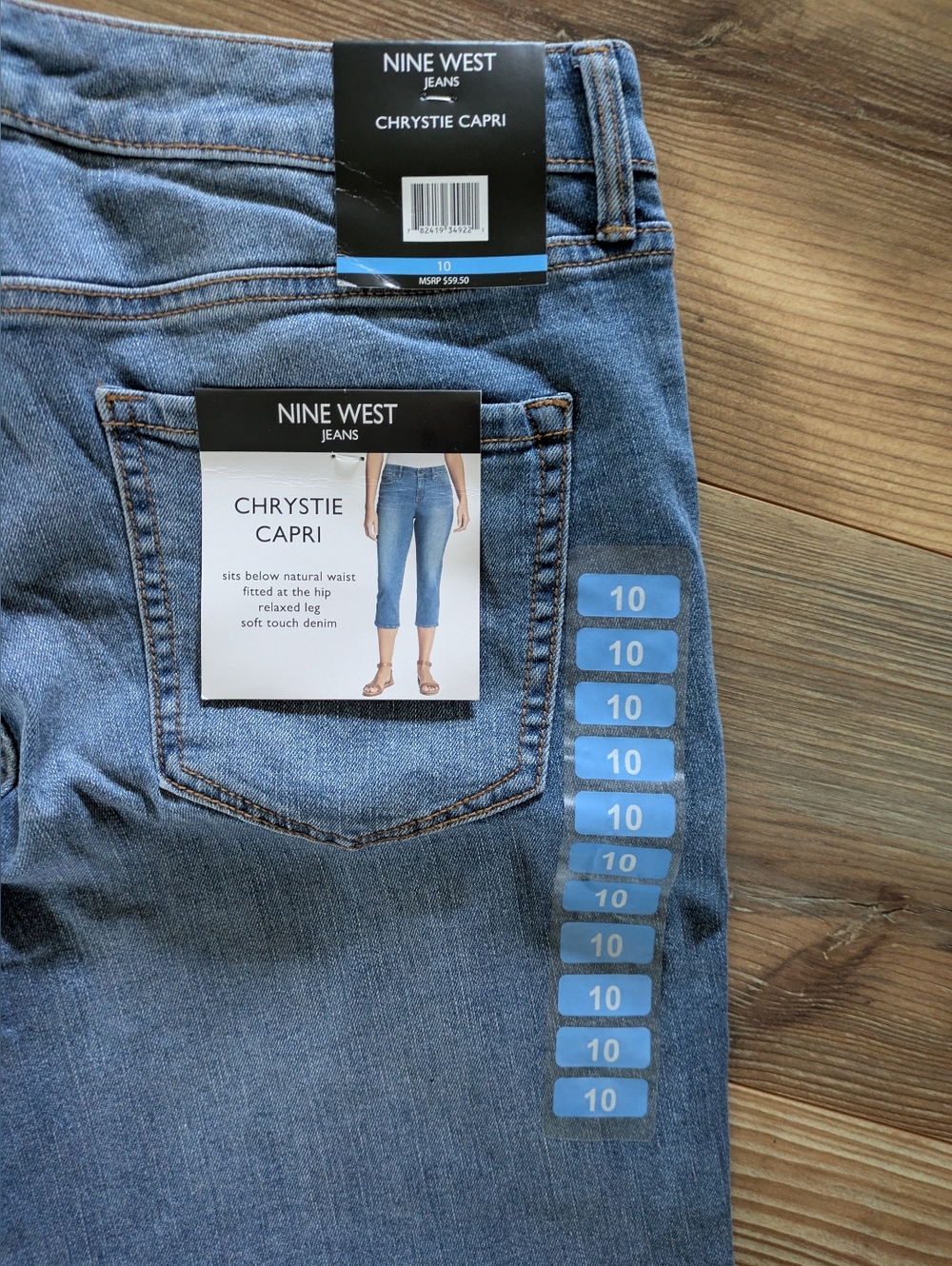 Nine West Chrystie Capri Diana Medium Wash Denim Jeans Women's 10 - Picture 3 of 9